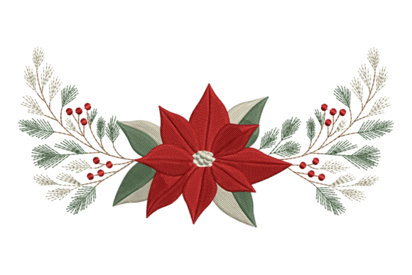 Christmas Poinsettia and Pine: A Festive Embroidery Review