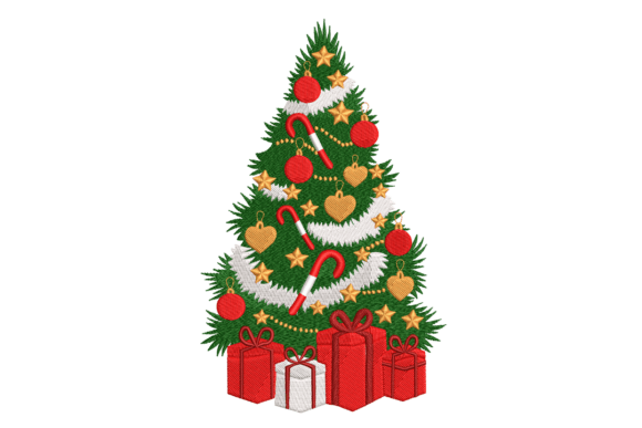 Christmas Tree with Gifts: A Seasonal Embroidery Review