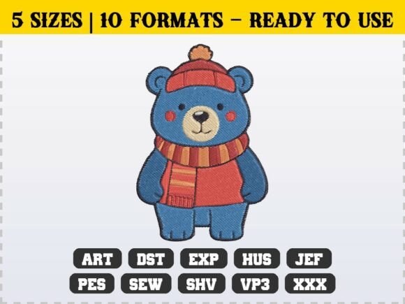 Kids Winter Bear Embroidery: Cozy Animal Review