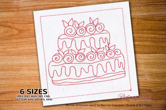Pretty Two-Tier Cake Embroidery Design Review