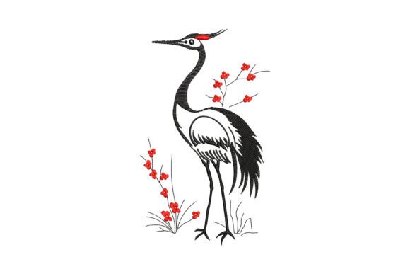 Red Crowned Crane Bird: An Embroidery Design Review