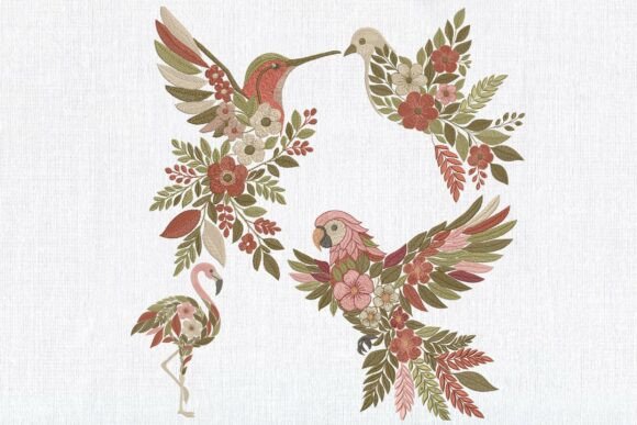 Set of 4 Floral Tropical Birds: Merch Review