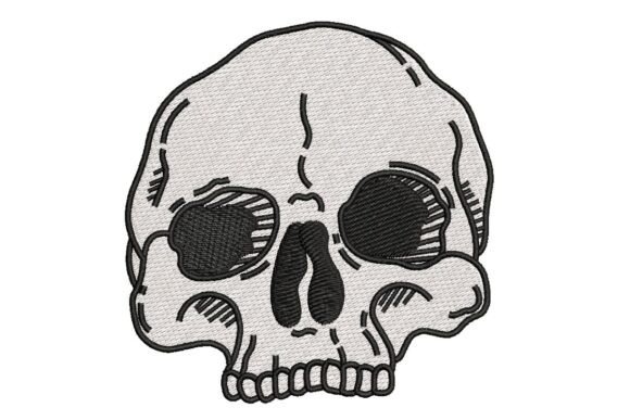Stylized Human Skull Embroidery Design Review